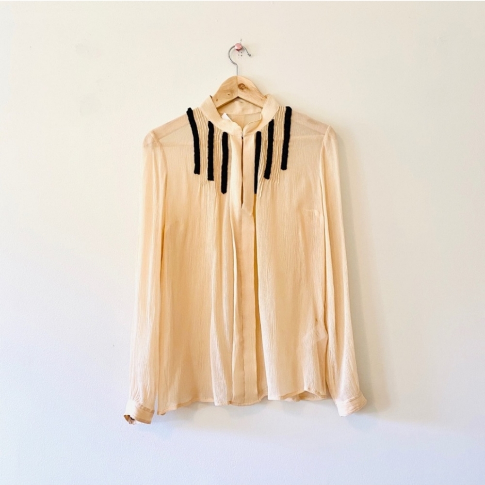 Tracy Reese silk sheer long-sleeved Blouse